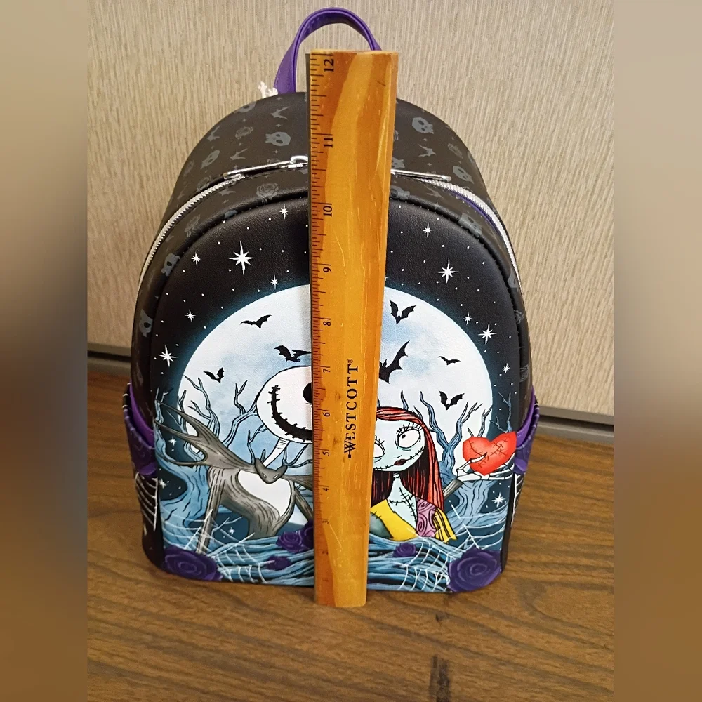 NWT The Nightmare Before Christmas Jack & Sally Moon Mini Backpack - Picture 2 of 7